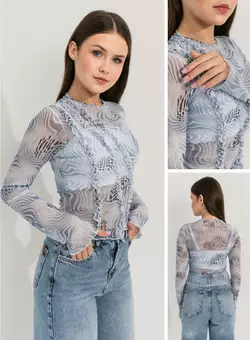 Кофта BECKY TOP дів. БЛАКИТНИЙ СІТОЧКА ТРЕНД 042-5-21 SUZIE Кофта BECKY TOP дів. БЛАКИТНИЙ СІТОЧКА ТРЕНД 042-5-21 SUZIE