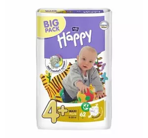 Підгузки дитячі HAPPY BELLA BABY maxi plus. (вага 9-20 кг.,62 шт.) HAPPY