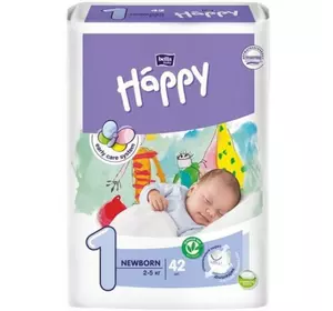 Підгузки дитячі HAPPY BELLA BABY newborn. (вага 2-5., 42 шт.) HAPPY